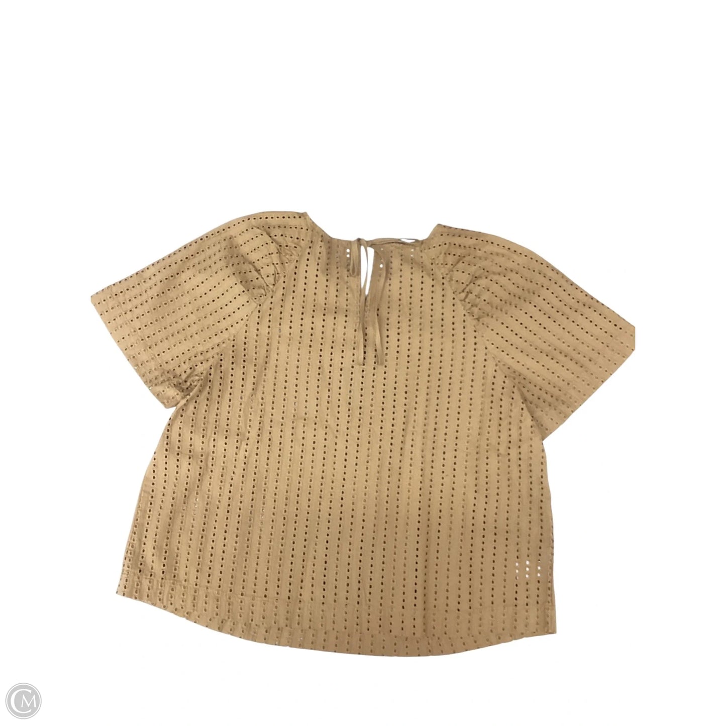 Top Short Sleeve By Loft In Tan, Size: M