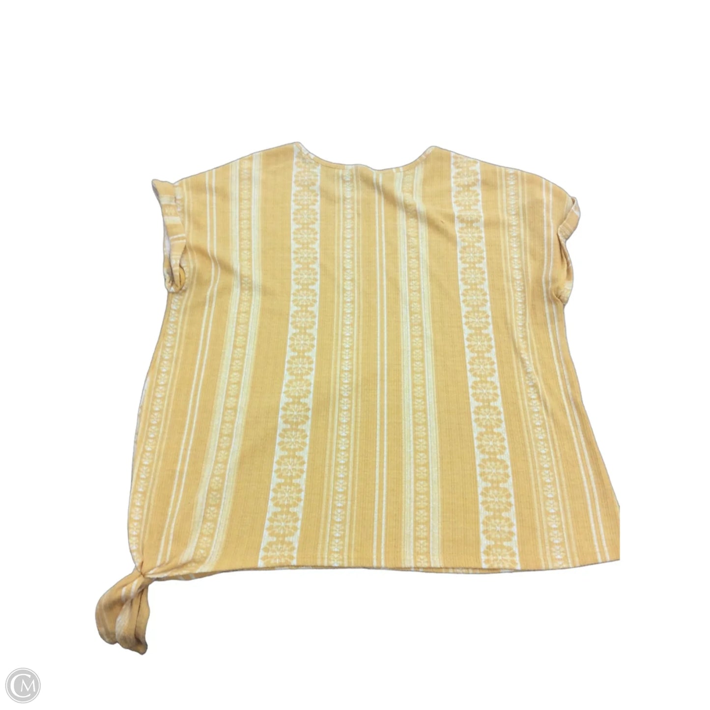Top Short Sleeve By Como Blu In Yellow, Size: L
