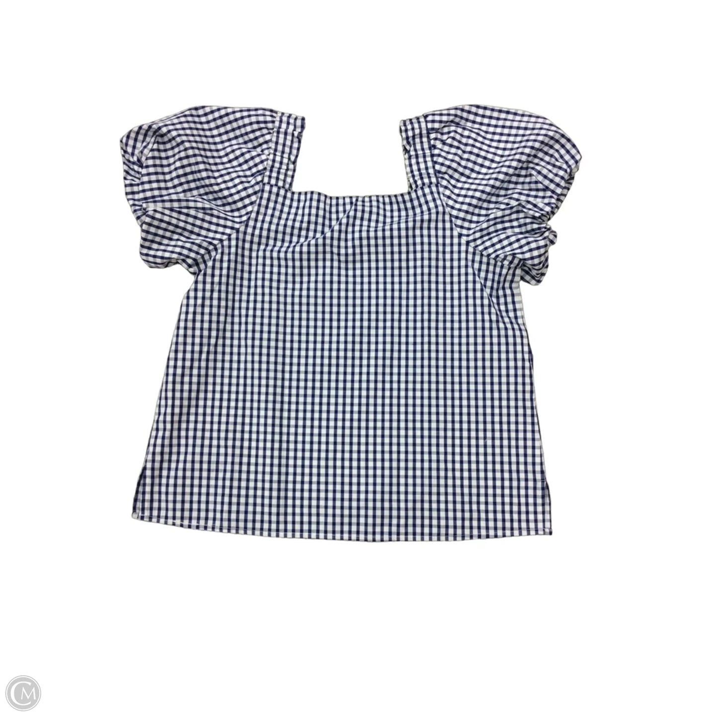 Top Short Sleeve By Cece In Checkered Pattern, Size: L