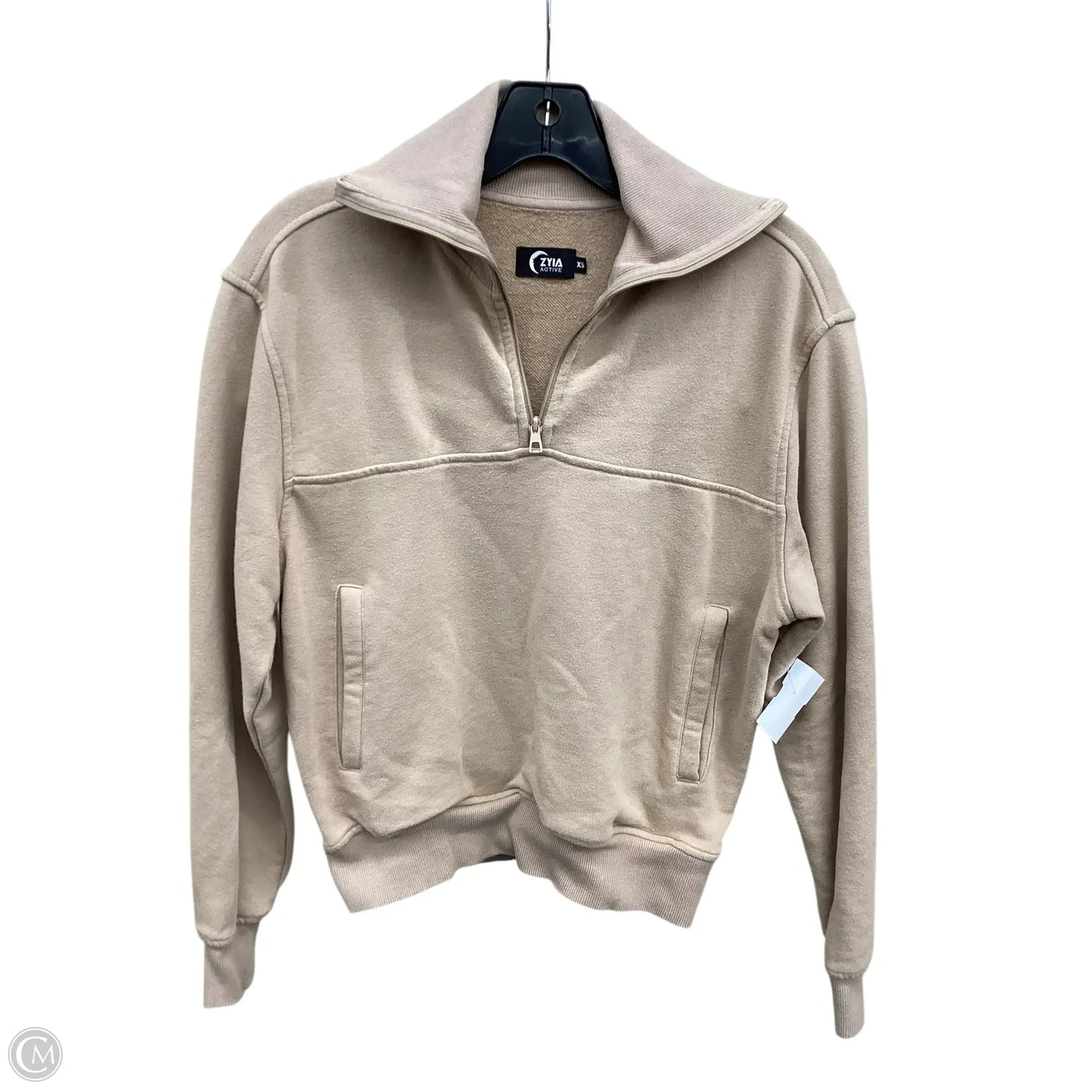 Athletic Sweatshirt Collar By Zyia In Beige, Size: Xs