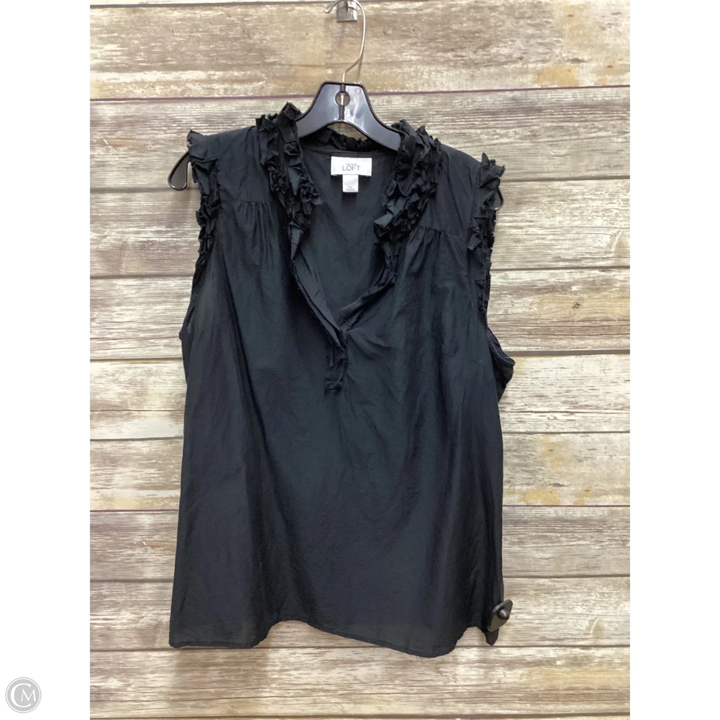 Top Sleeveless By Loft In Black, Size: Xl
