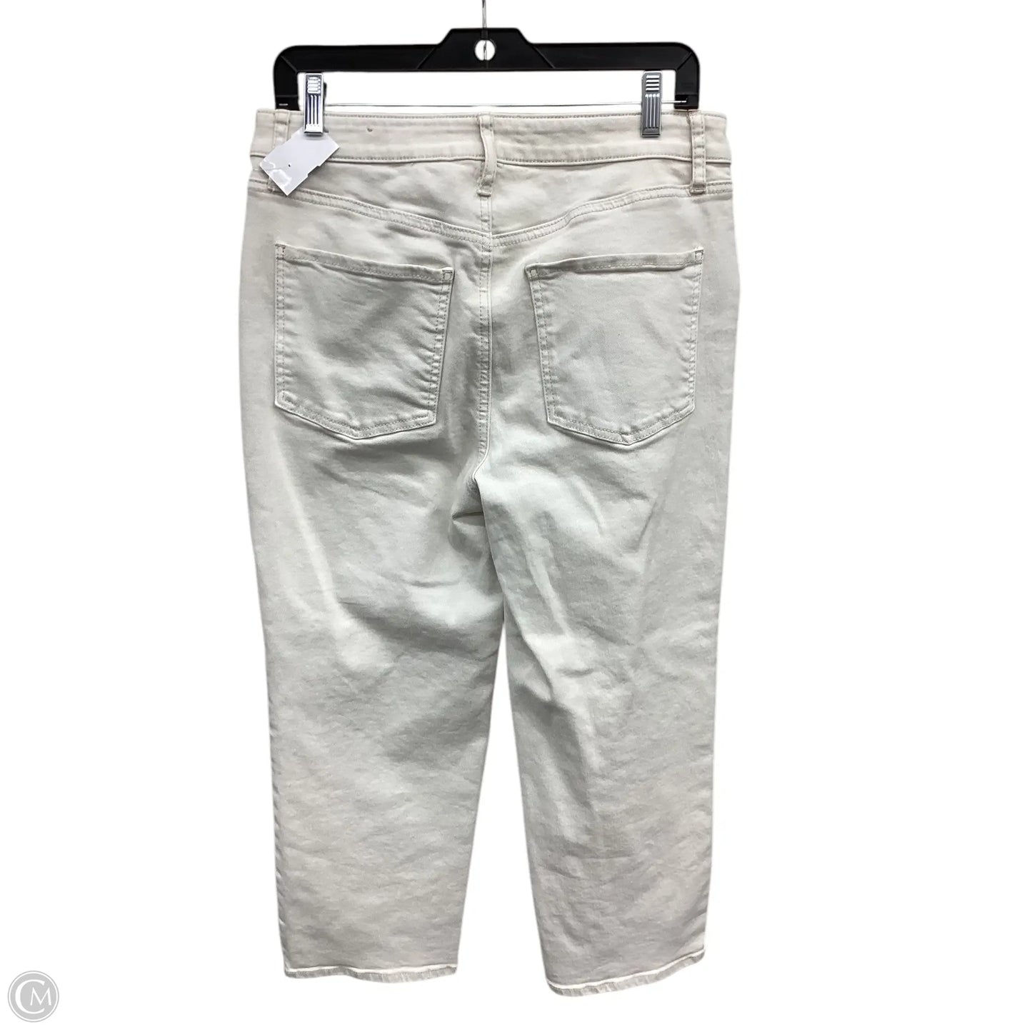 Jeans Cropped By Chicos In Cream Denim, Size: 8