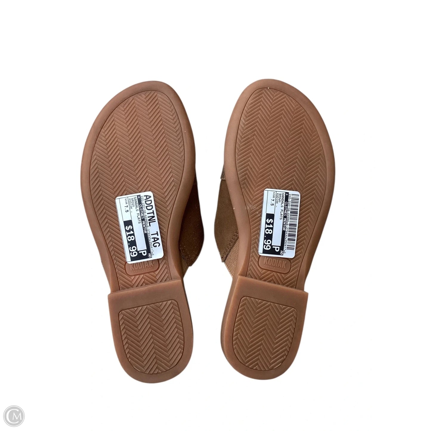 Sandals Flats By Clothes Mentor In Brown, Size: 7.5