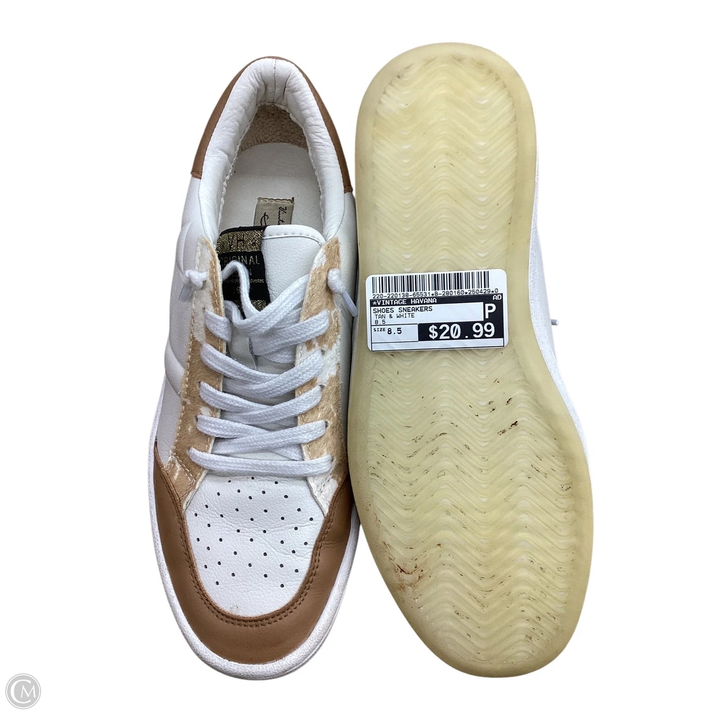 Shoes Sneakers By Vintage Havana In Tan & White, Size: 8.5