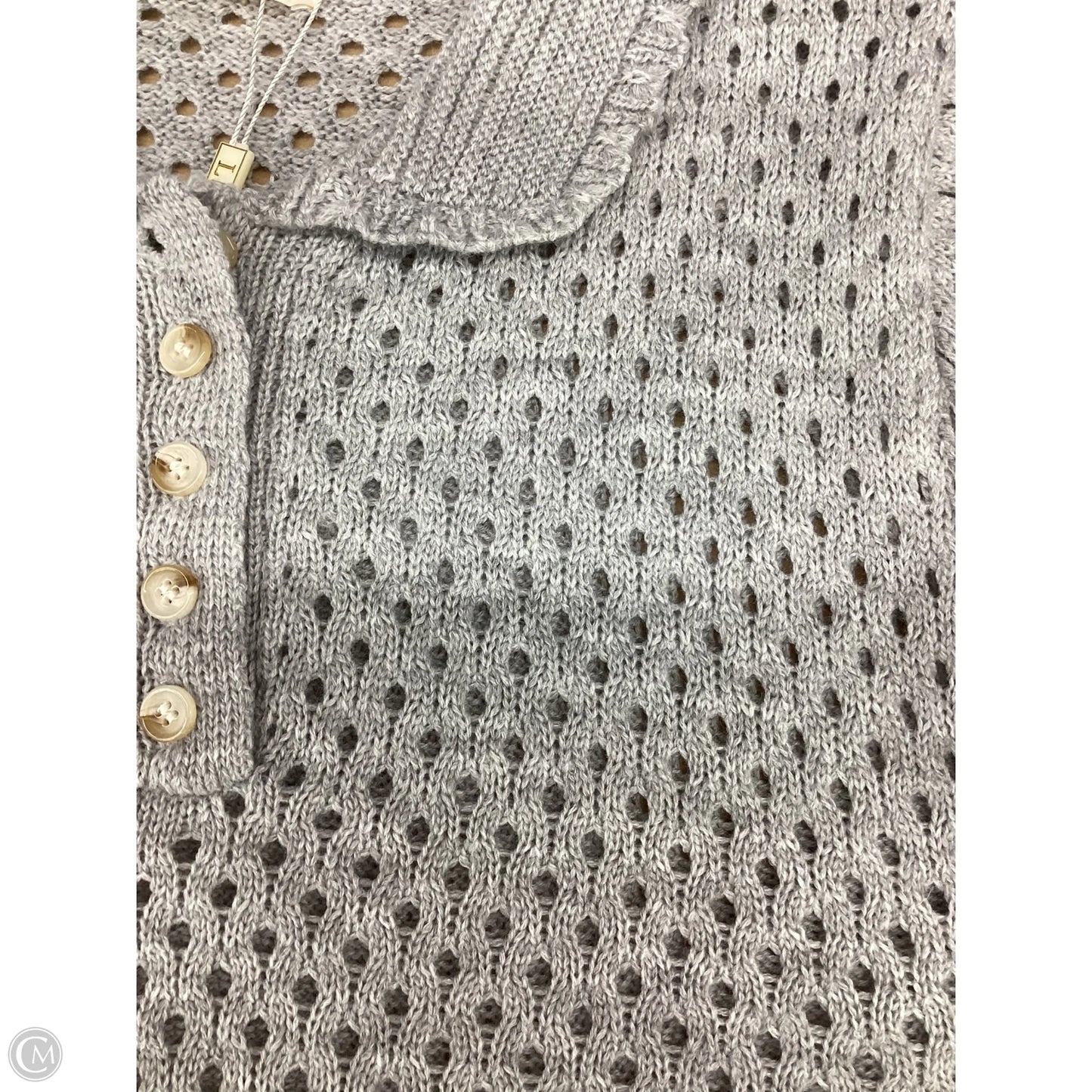 Sweater Short Sleeve By Clothes Mentor In Grey, Size: Xl