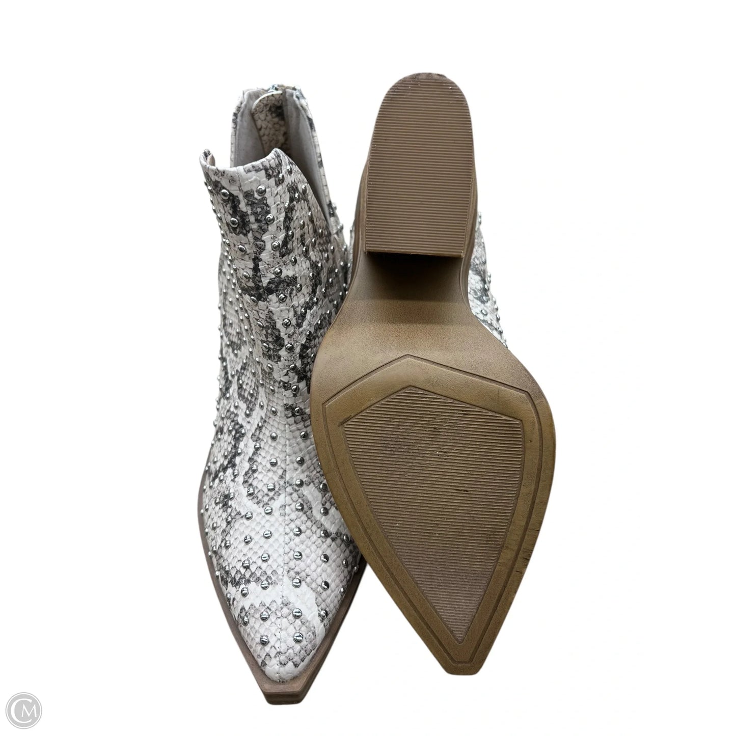 Boots Ankle Heels By Steve Madden In Snakeskin Print, Size: 5.5