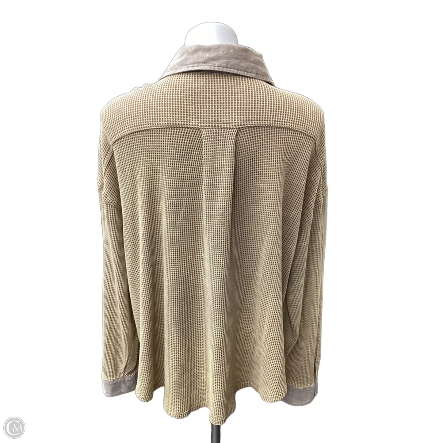 Top Long Sleeve By Bibi In Tan, Size: Xl