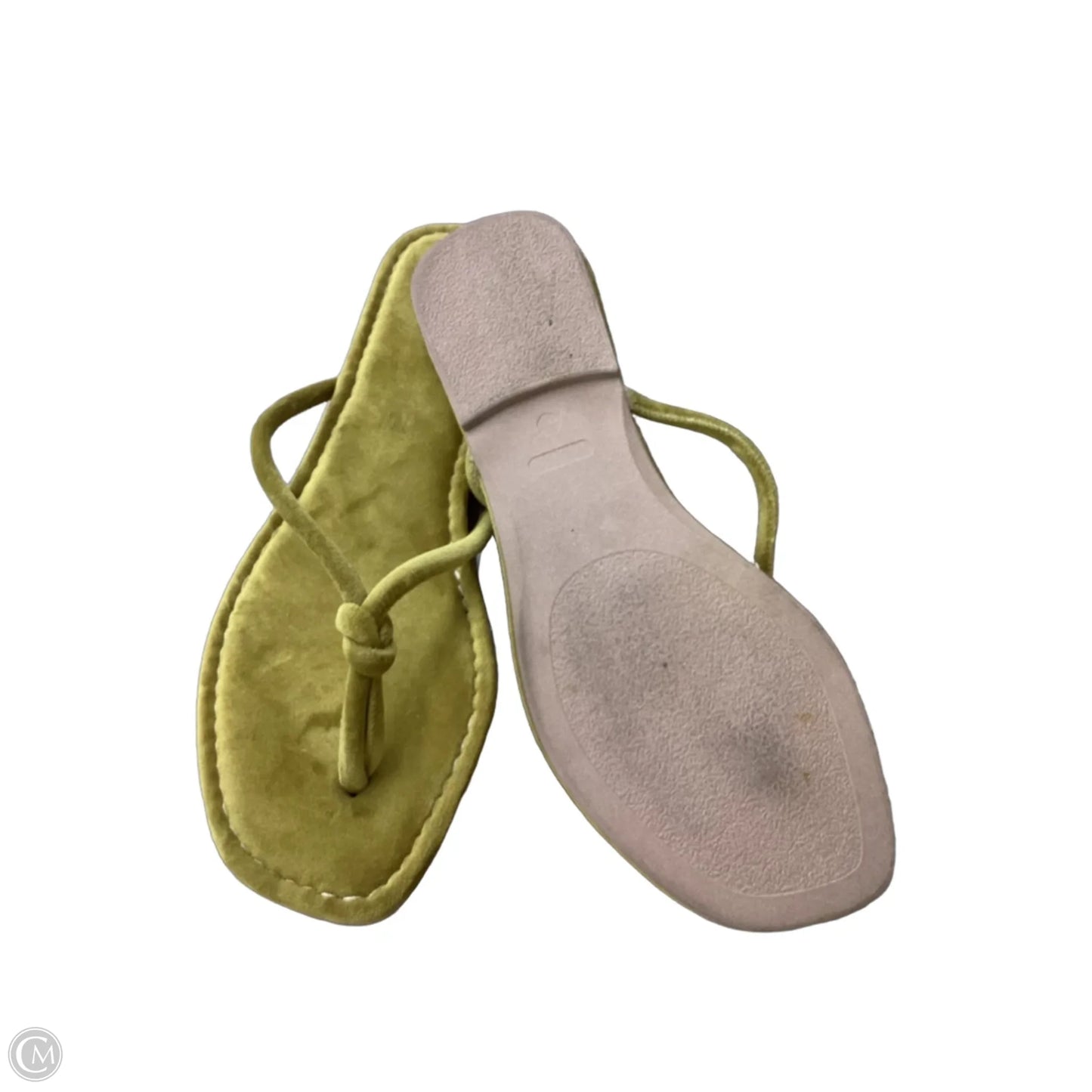 Sandals Flats By Clothes Mentor In Yellow, Size: 7.5