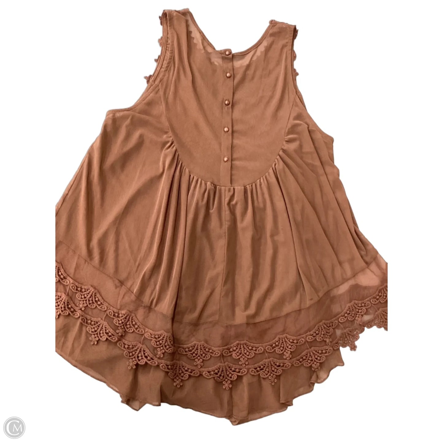 Top Sleeveless By Gimmicks In Brown, Size: M