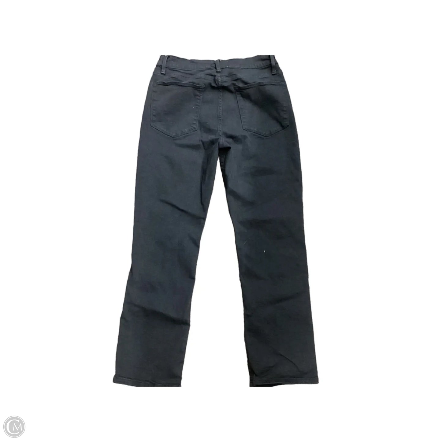 Jeans Straight By Frame In Black Denim, Size: 6