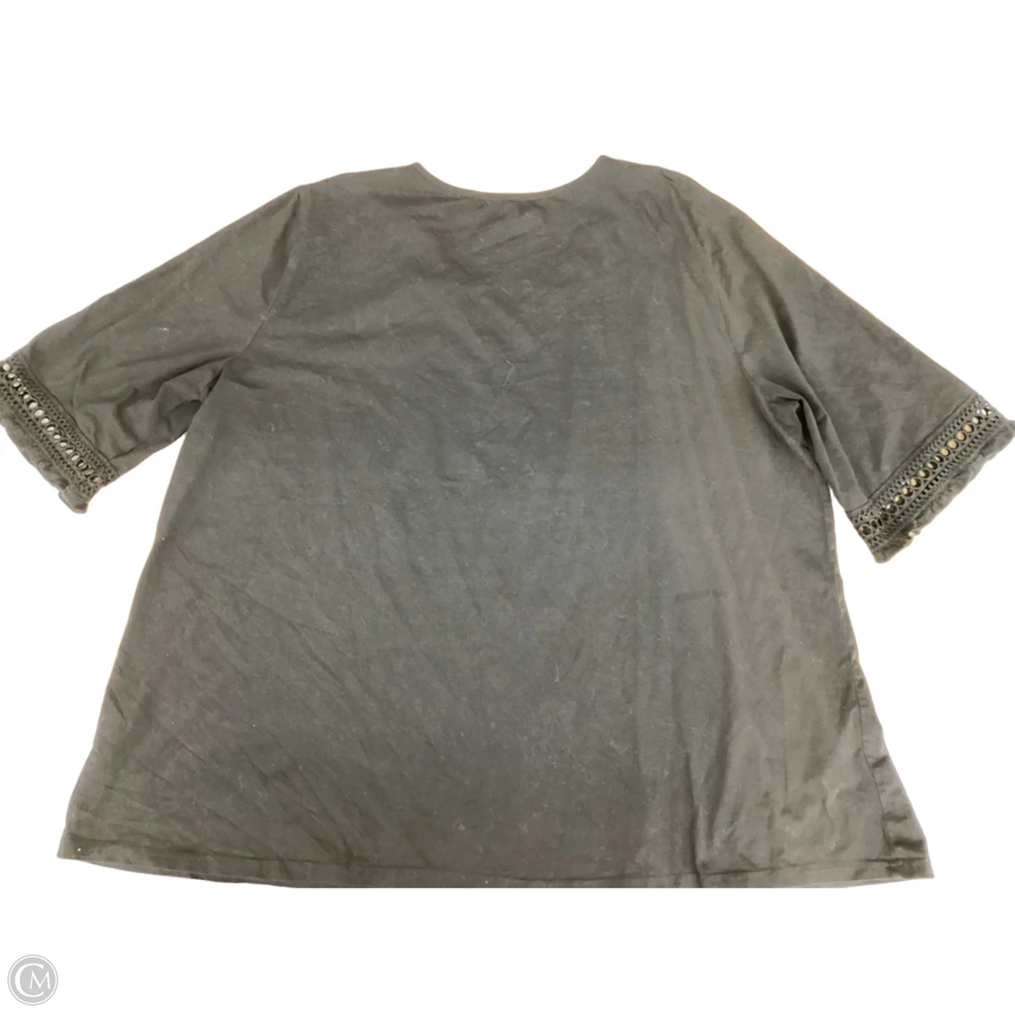 Top 3/4 Sleeve By Calessa In Black, Size: 2x