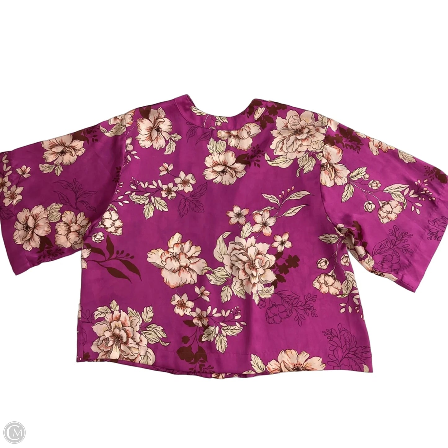 Blouse Short Sleeve By Clothes Mentor In Purple & Tan, Size: Xl