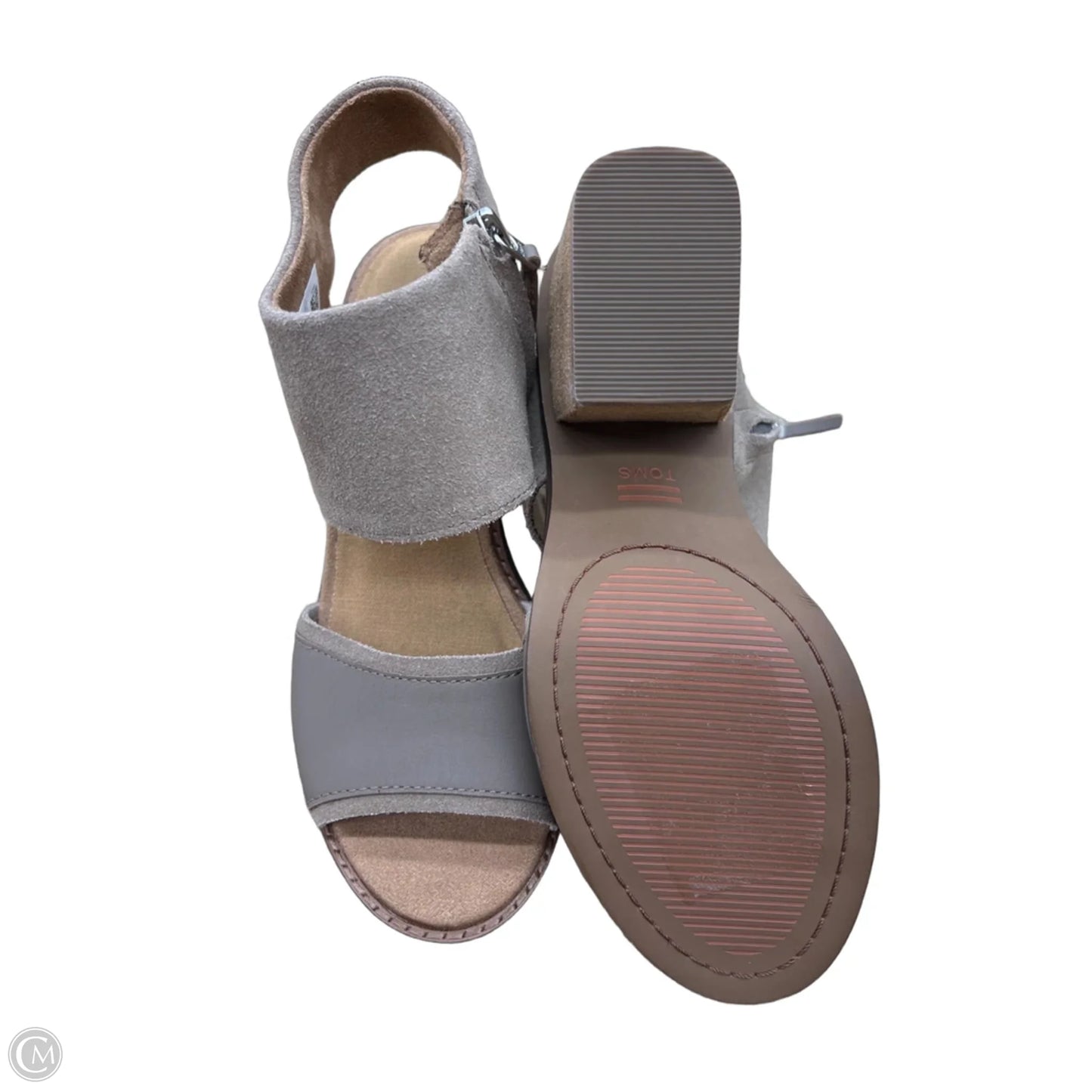 Sandals Heels Block By Toms In Taupe, Size: 6.5