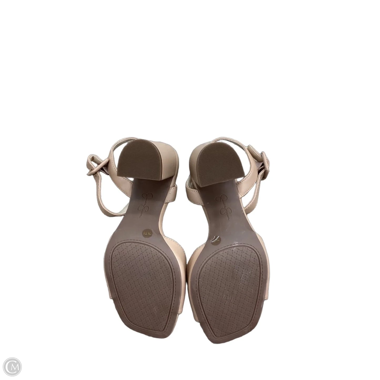 Sandals Heels Block By Jessica Simpson In Beige, Size: 7