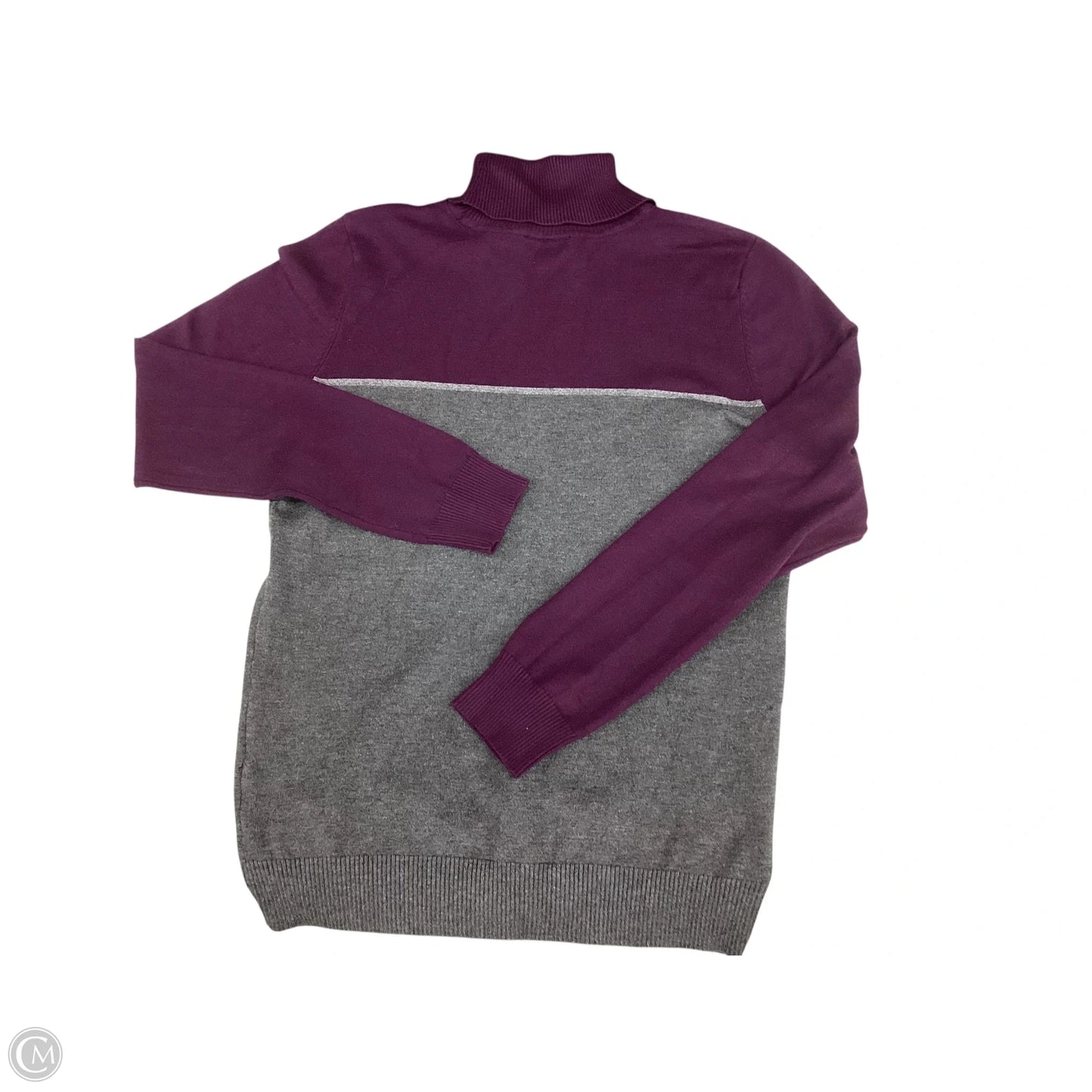 Top Long Sleeve By Calvin Klein In Grey & Purple, Size: Xl