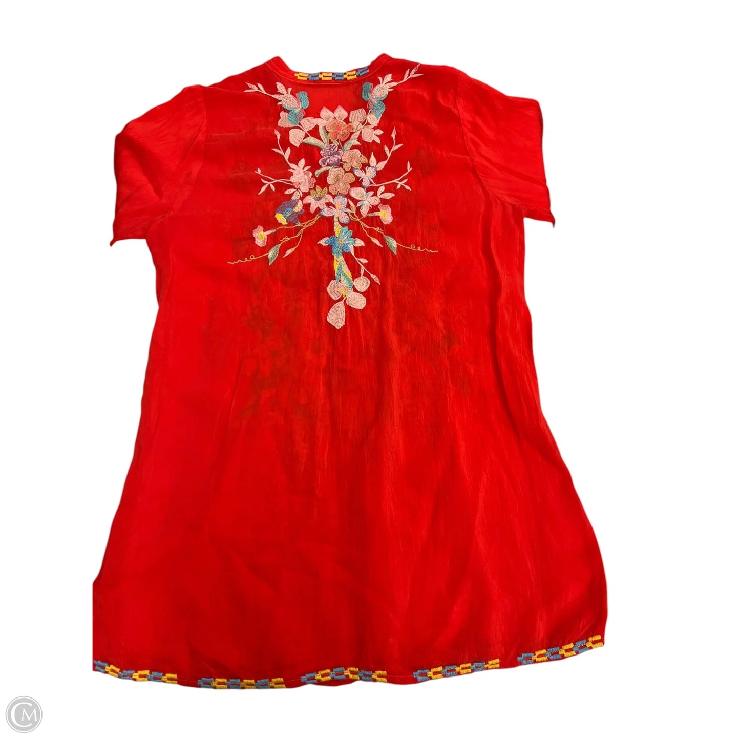 Tunic Long Sleeve By Johnny Was In Red, Size: M
