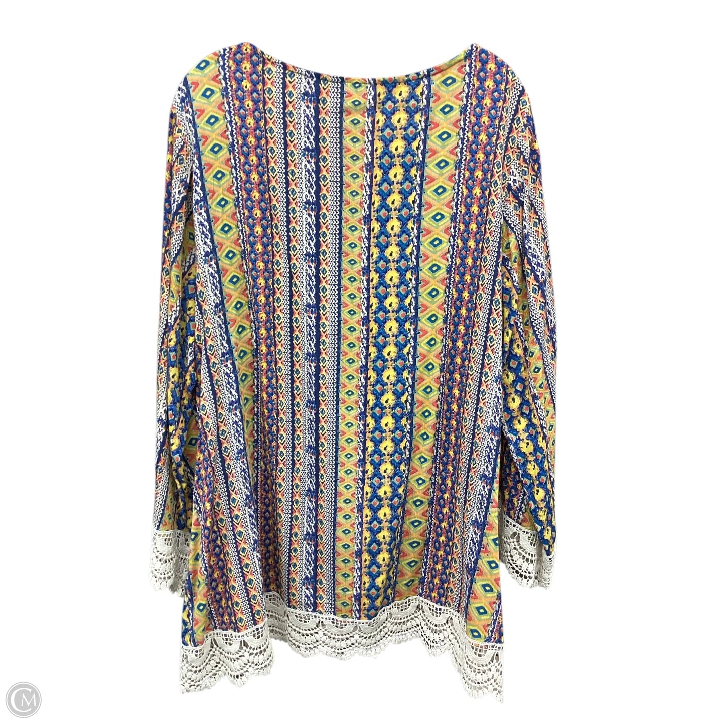 Tunic 3/4 Sleeve By Cmc In Blue & Yellow, Size: M