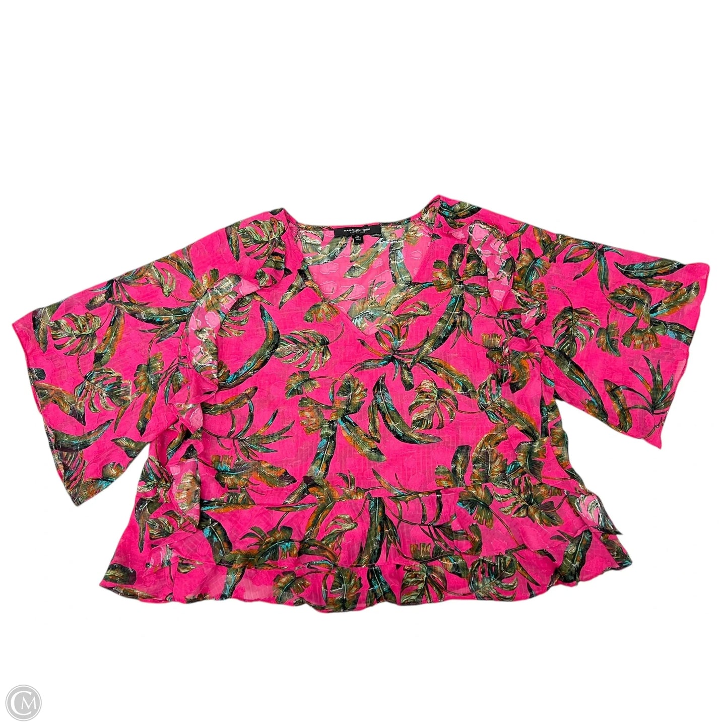 Blouse Short Sleeve By Marc New York In Pink, Size: Xl