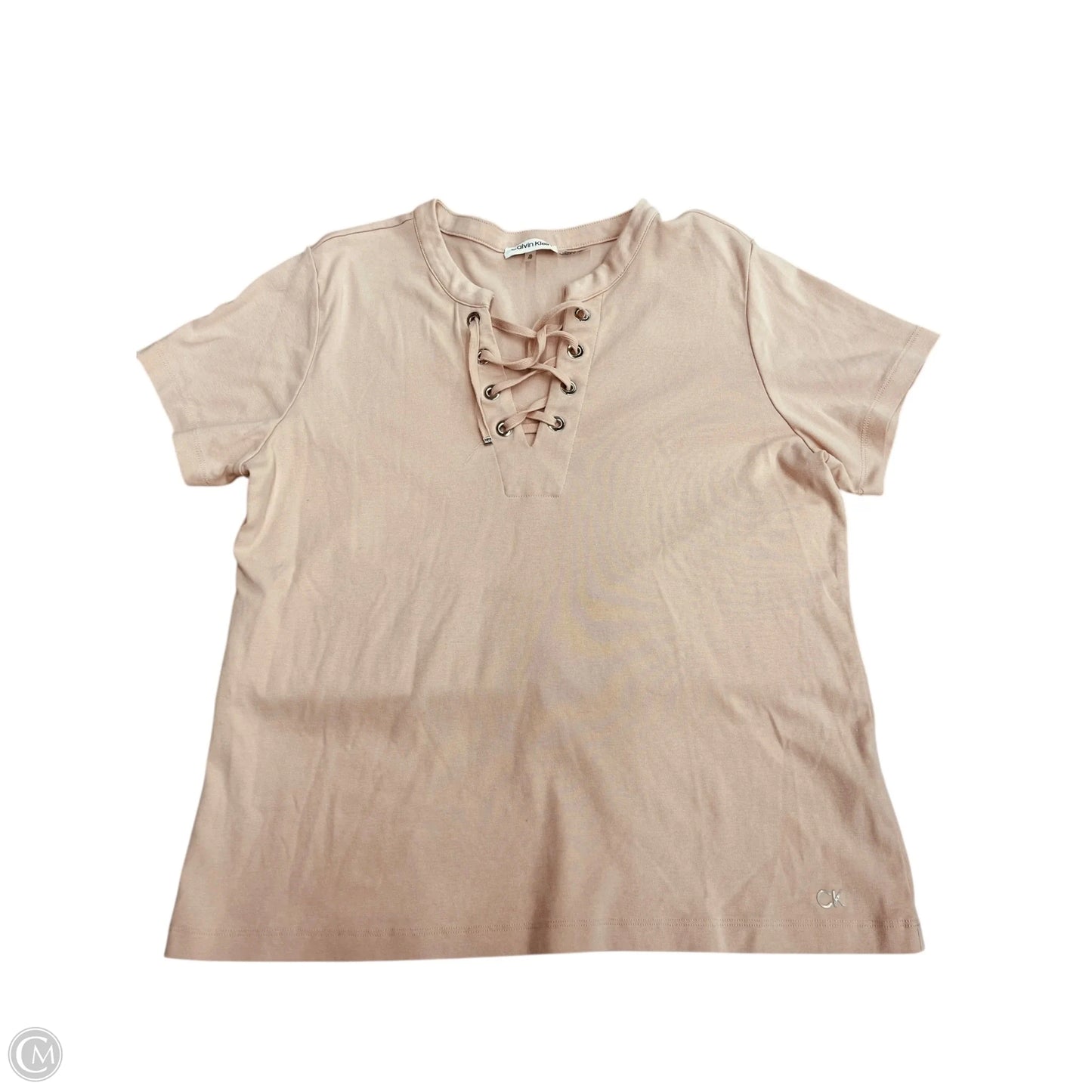 Top Short Sleeve By Calvin Klein In Pink, Size: Xl