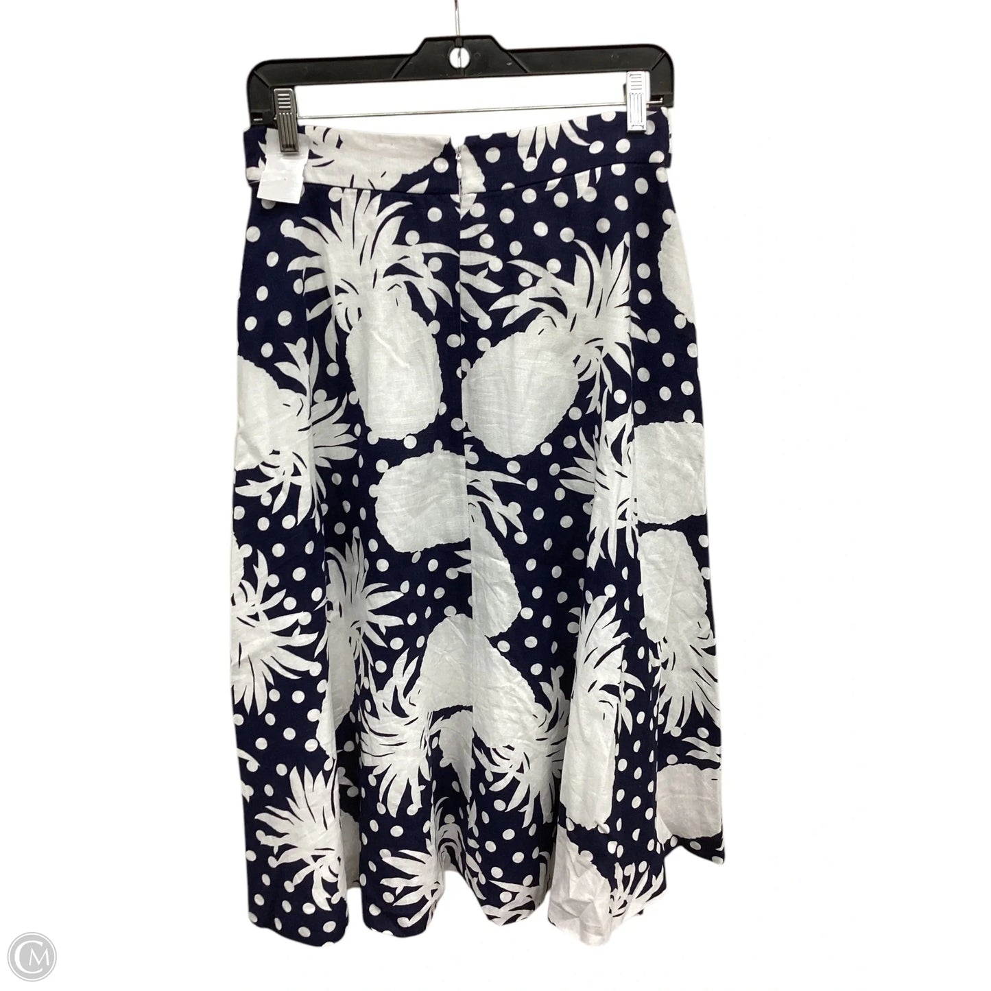 Skirt Midi By Ann Taylor In Blue & White, Size: 4