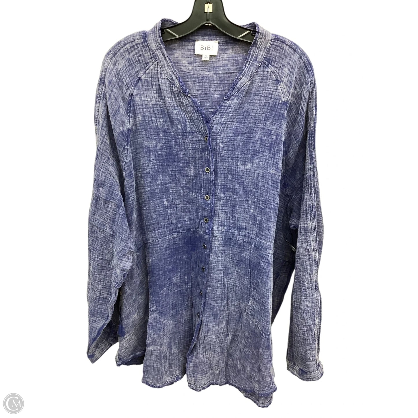 Tunic Long Sleeve By Bibi In Blue, Size: Xl