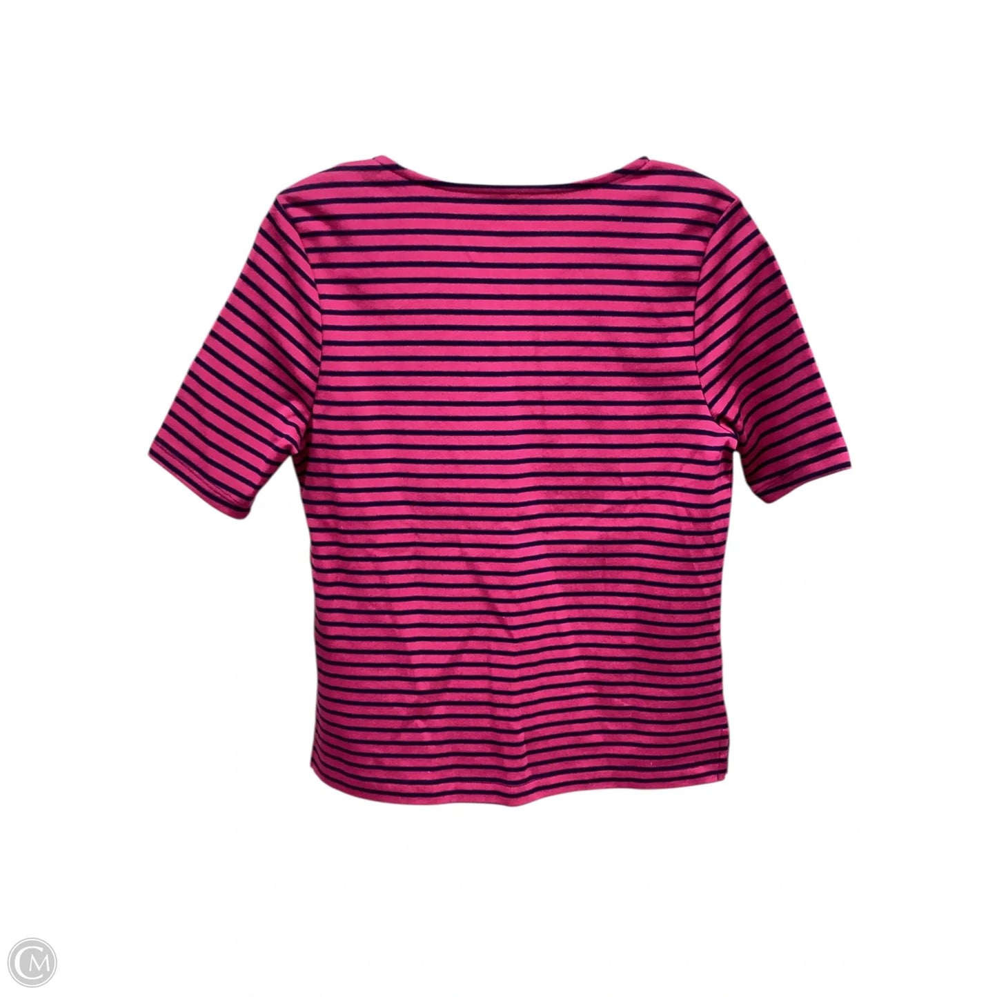 Top Short Sleeve By Croft And Barrow In Striped Pattern, Size: S
