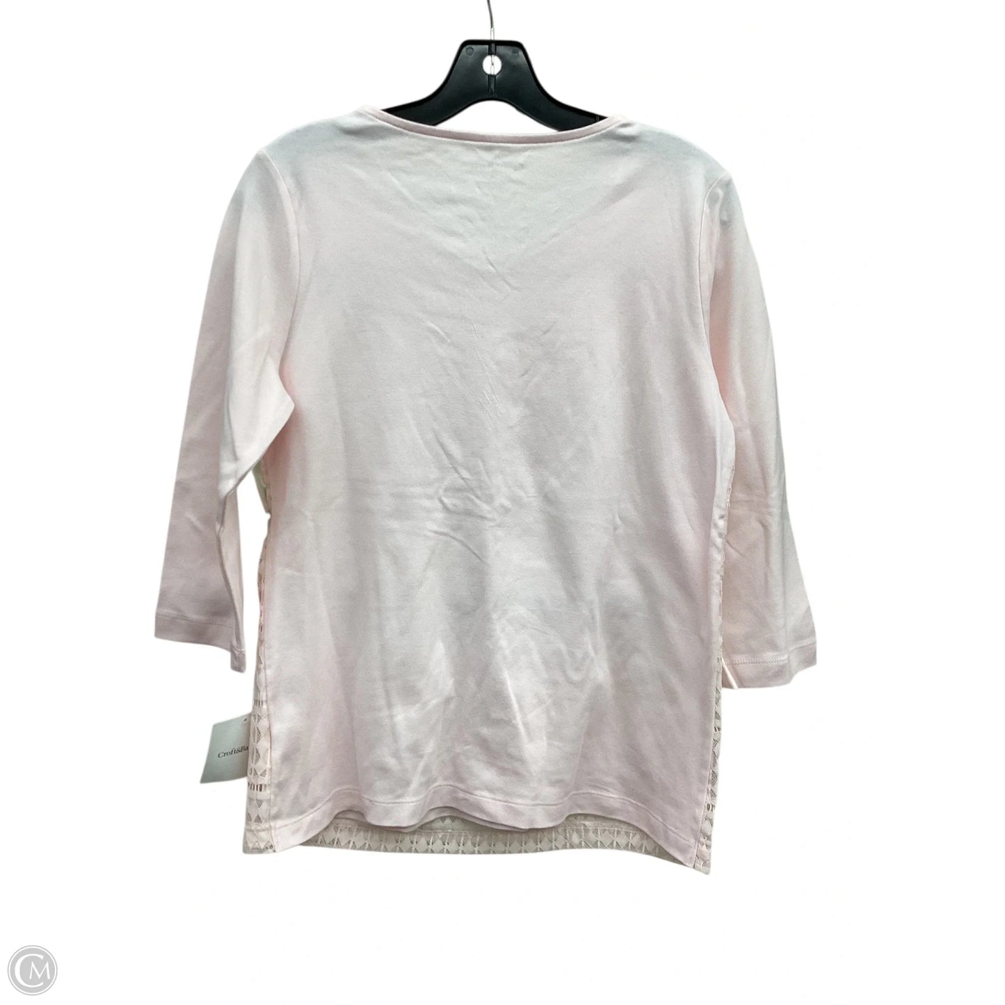 Top 3/4 Sleeve By Croft And Barrow In Pink, Size: S
