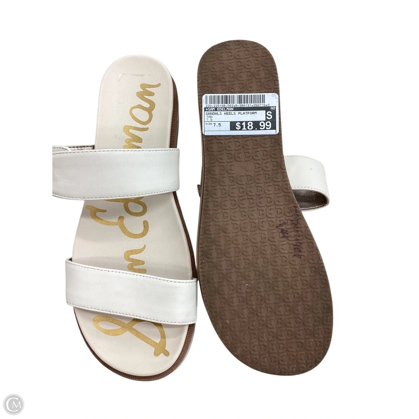 Sandals Heels Platform By Sam Edelman In Tan, Size: 7.5