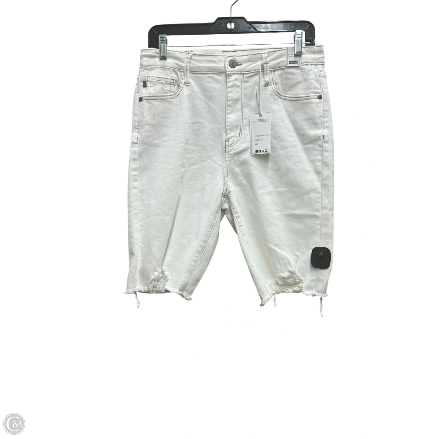 Shorts By Judy Blue In White Denim, Size: L
