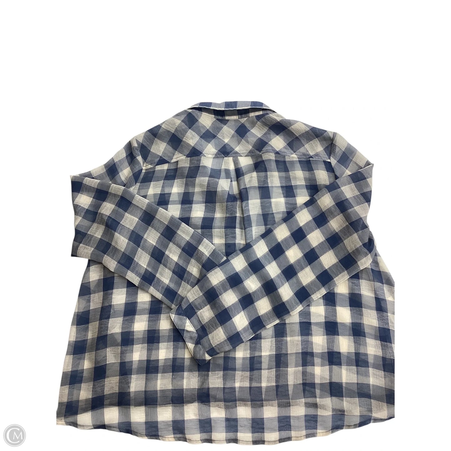 Blouse Long Sleeve By Free People In Blue & White, Size: S