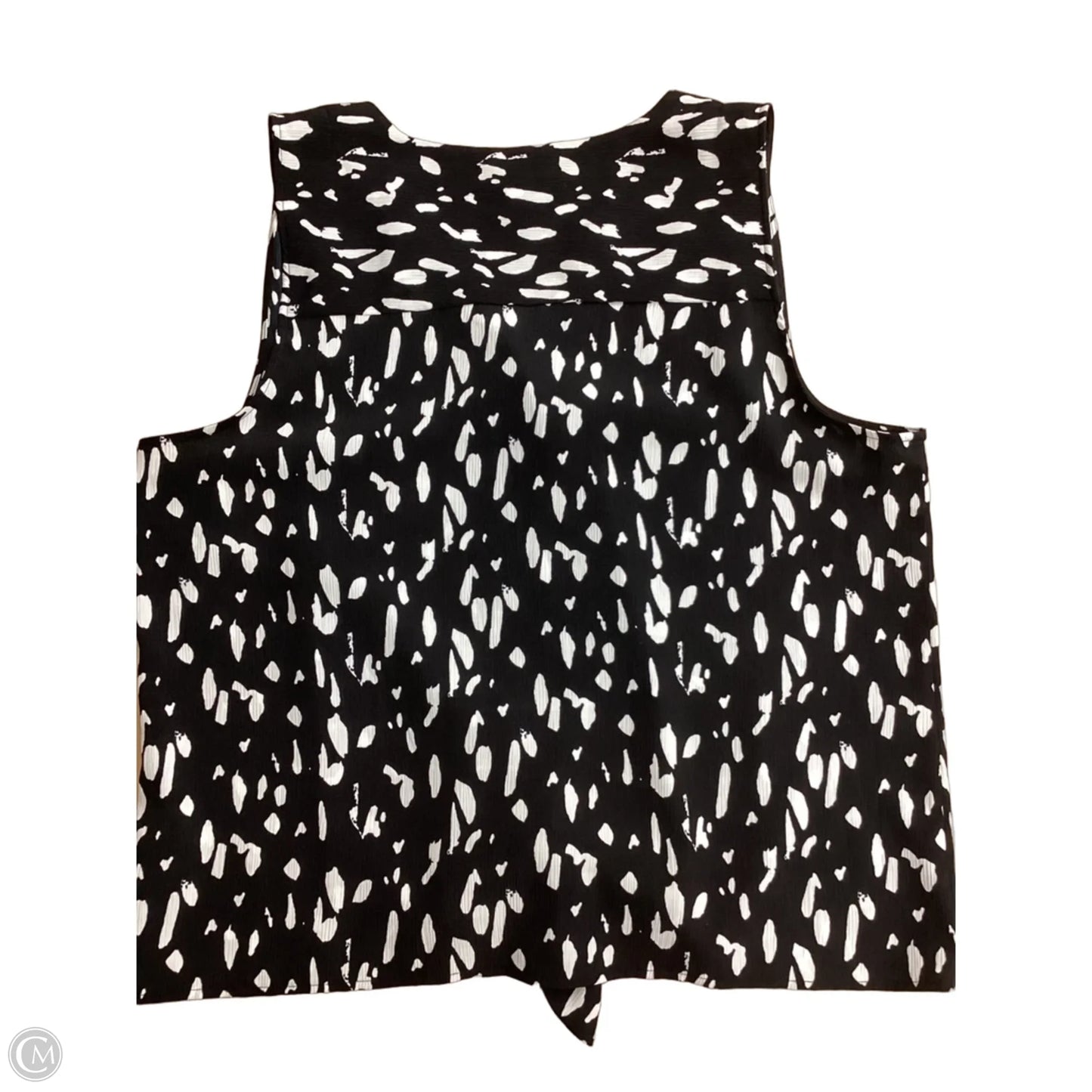 Blouse Sleeveless By Nine West In Black & White, Size: Xl
