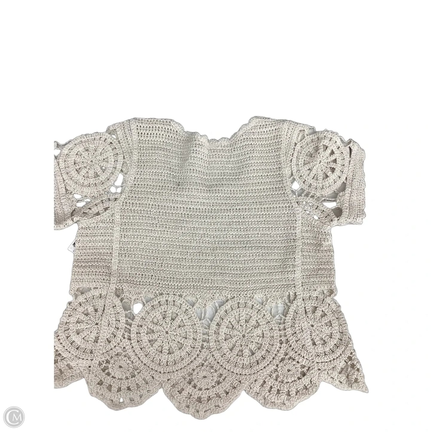 Top Short Sleeve By Solitaire In Cream, Size: M