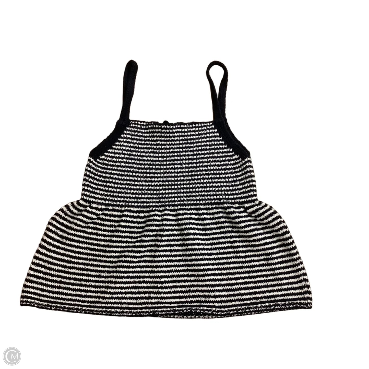 Top Sleeveless By Zara In Black & Cream, Size: M