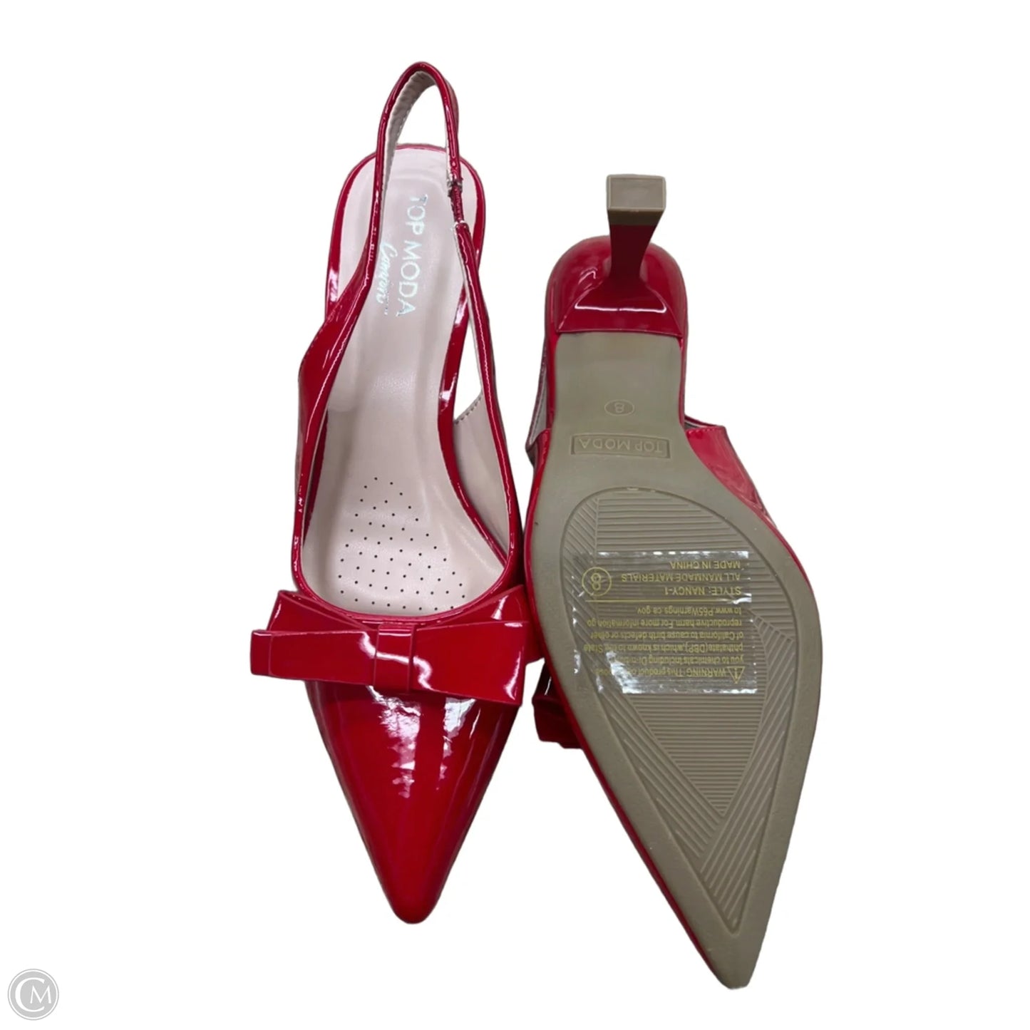 Shoes Heels Kitten By Top Moda In Red, Size: 8