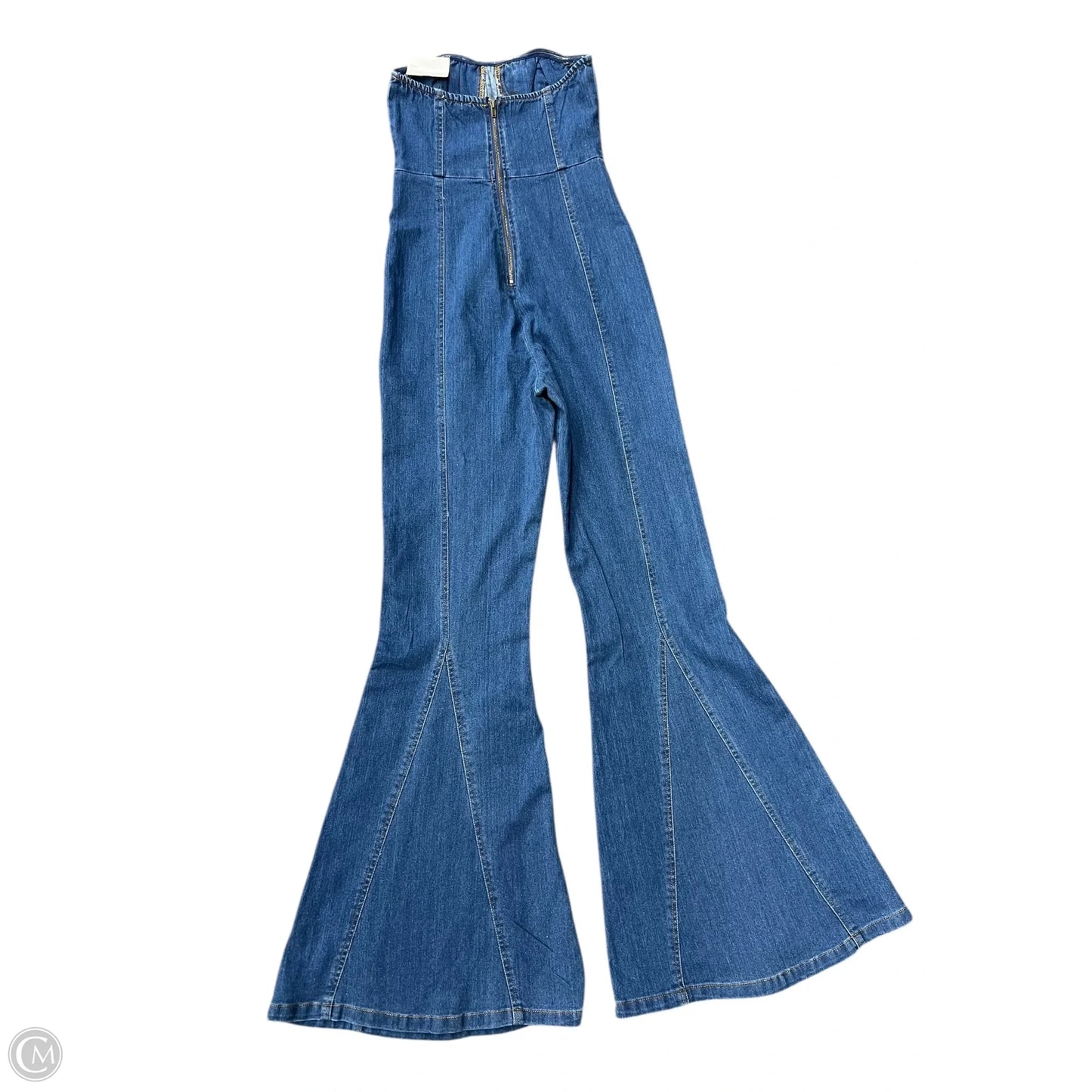 Jumpsuit By Fashion Nova In Blue Denim, Size: M