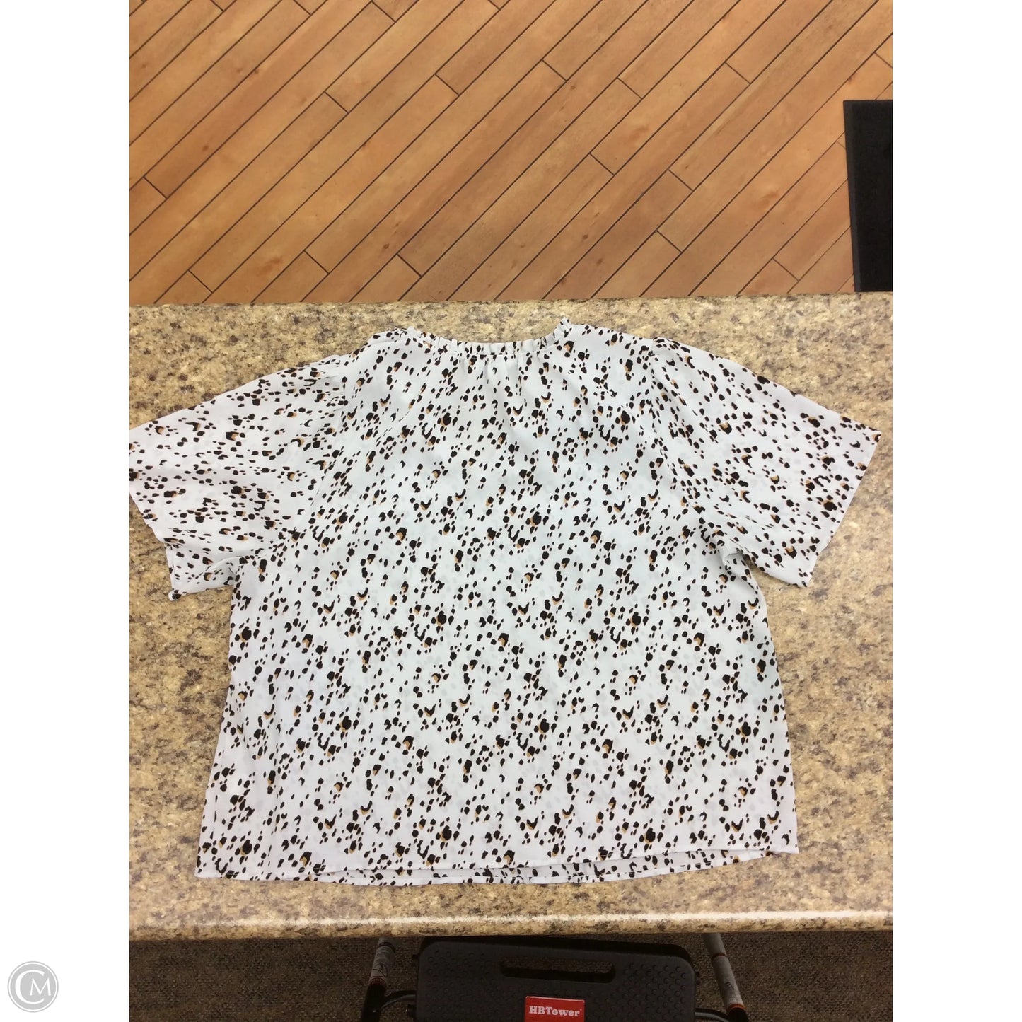 Blouse Short Sleeve By Nine West In Animal Print, Size: 2x