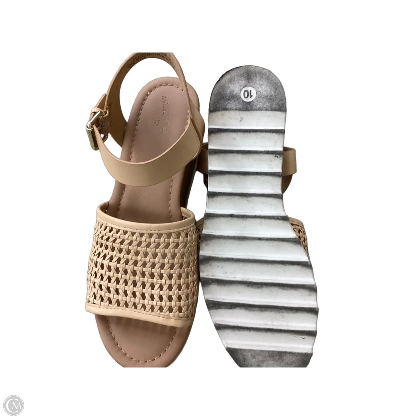 Sandals Heels Wedge By Universal Thread In Tan, Size: 10