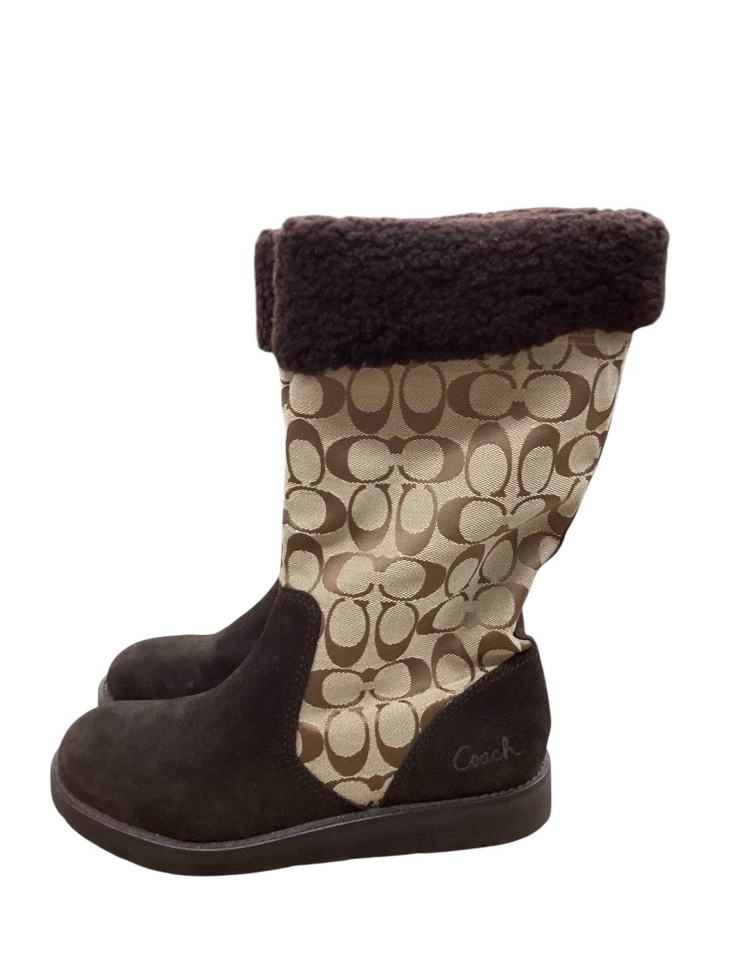 Boots Designer By Coach In Brown, Size:9