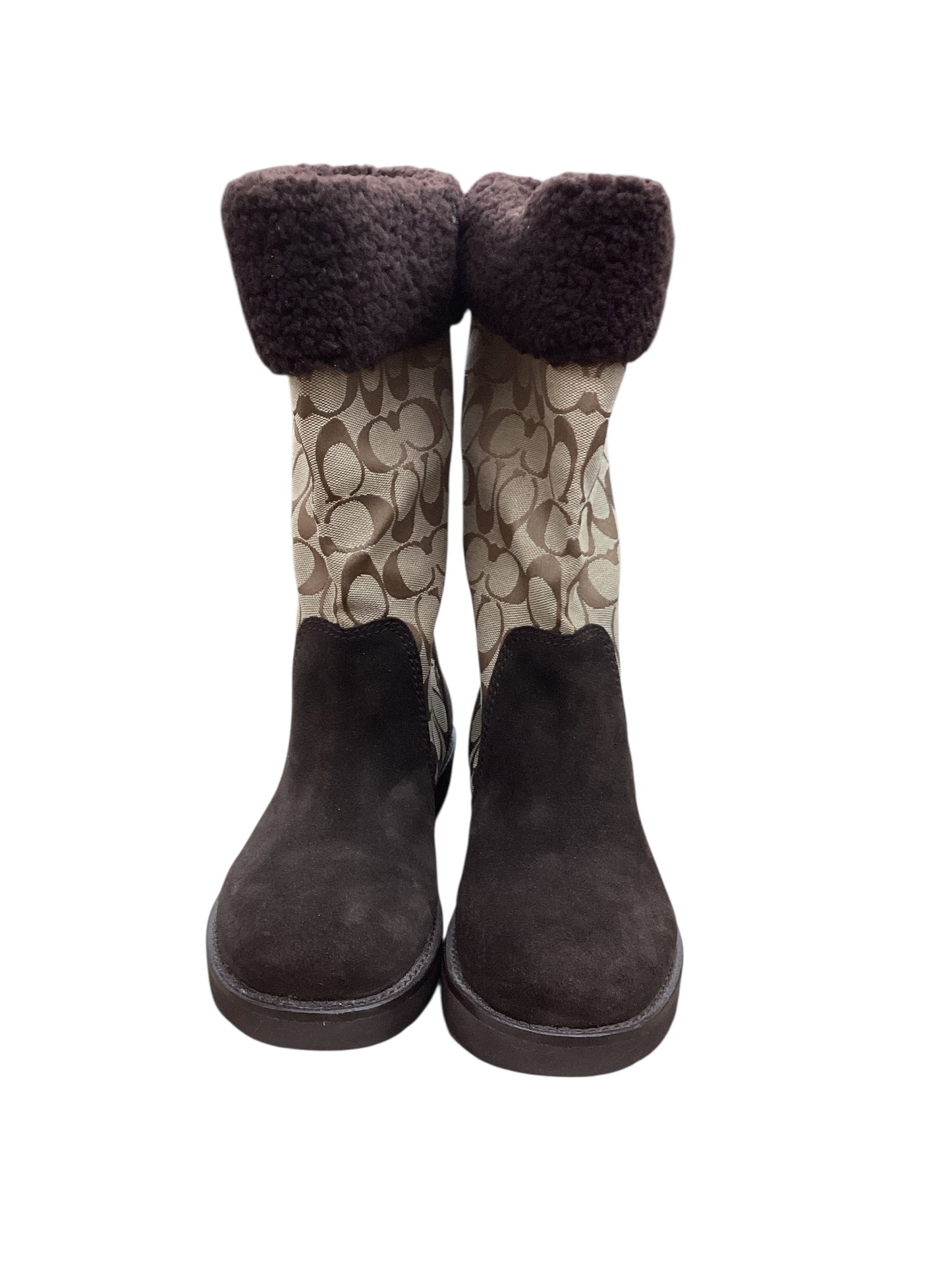 Boots Designer By Coach In Brown, Size:9