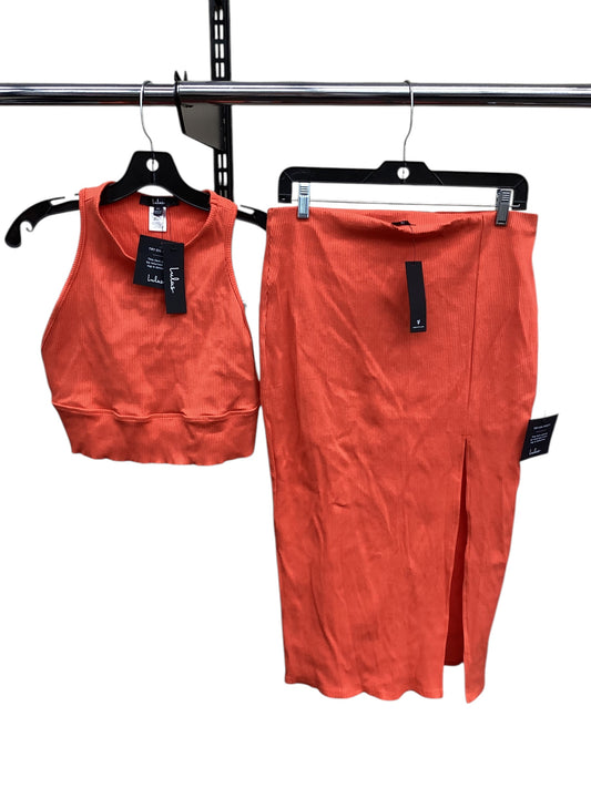 Skirt Set 2Pc By Lulus In Orange, Size:Xl