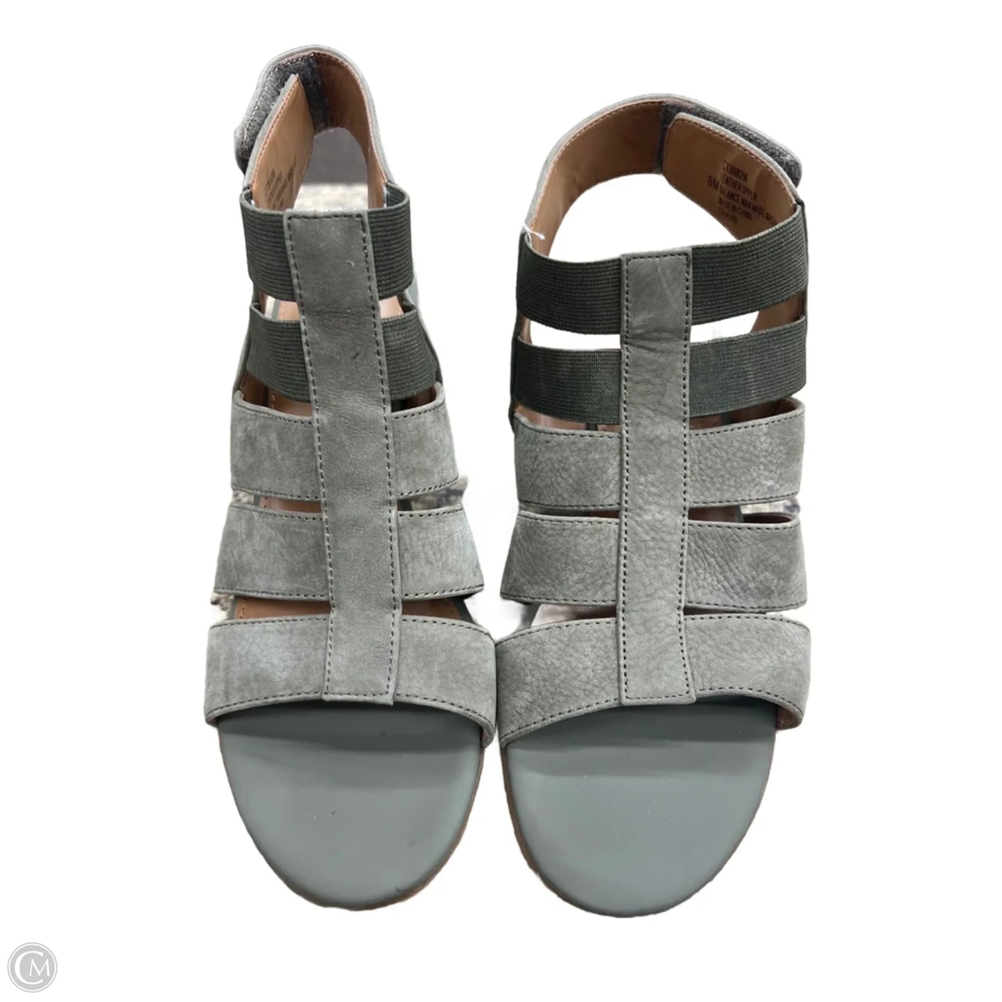 Sandals Heels Block By Comfortiva In Green, Size: 8