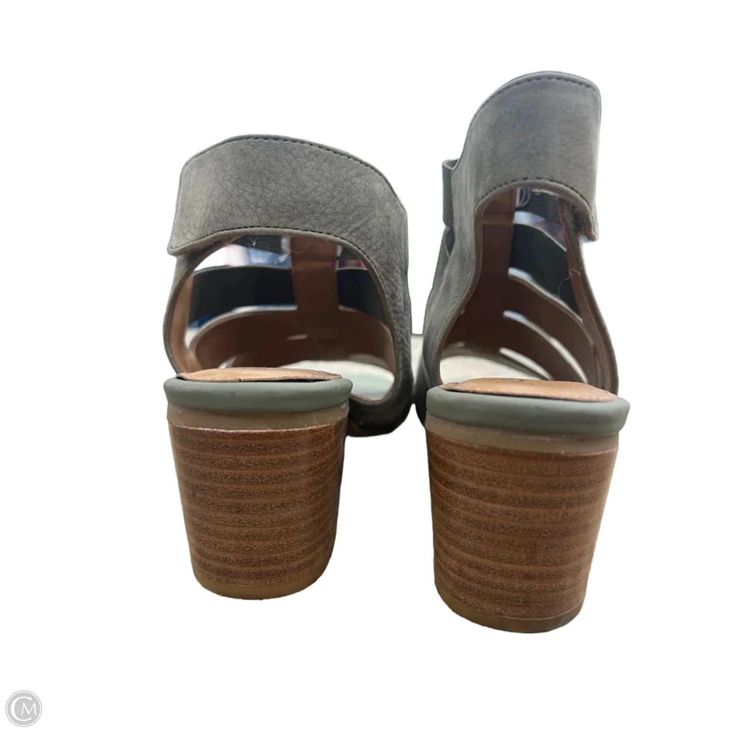 Sandals Heels Block By Comfortiva In Green, Size: 8