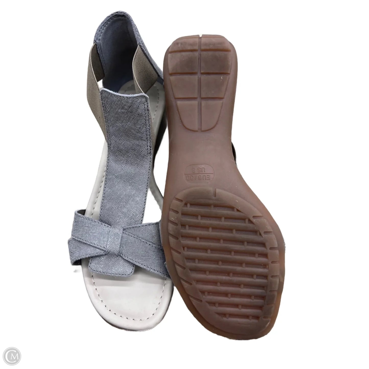 Sandals Flats By Clothes Mentor In Grey, Size: 8