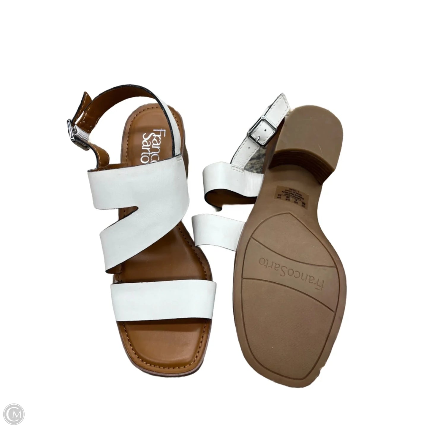 Sandals Heels Block By Franco Sarto In White, Size: 8