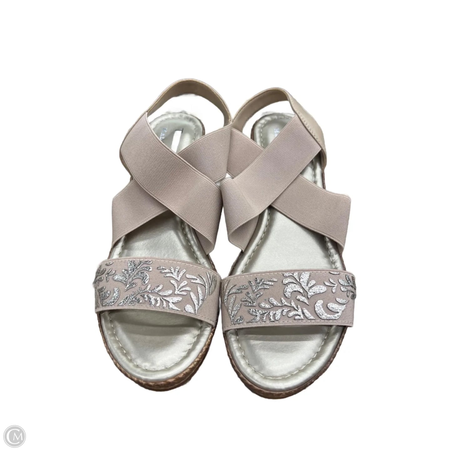 Sandals Heels Wedge By Clothes Mentor In Cream, Size: 8