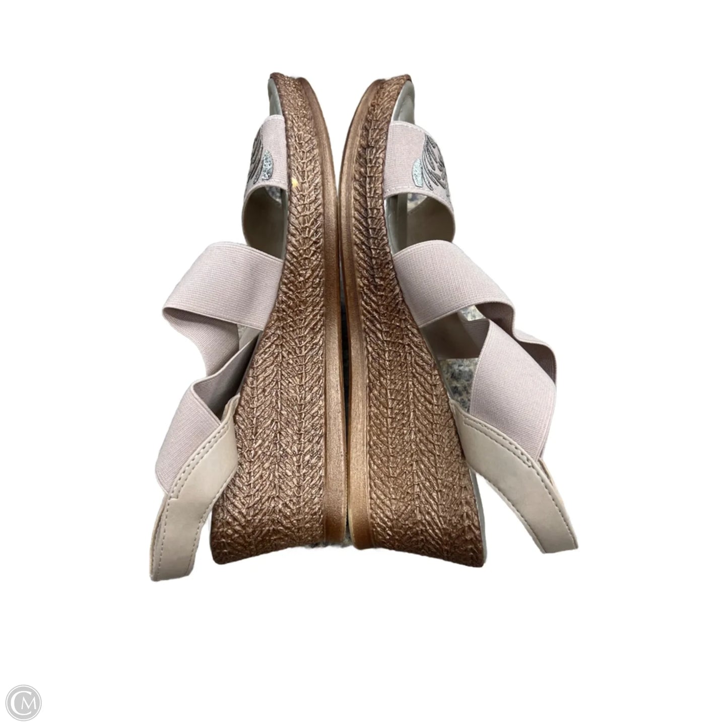 Sandals Heels Wedge By Clothes Mentor In Cream, Size: 8