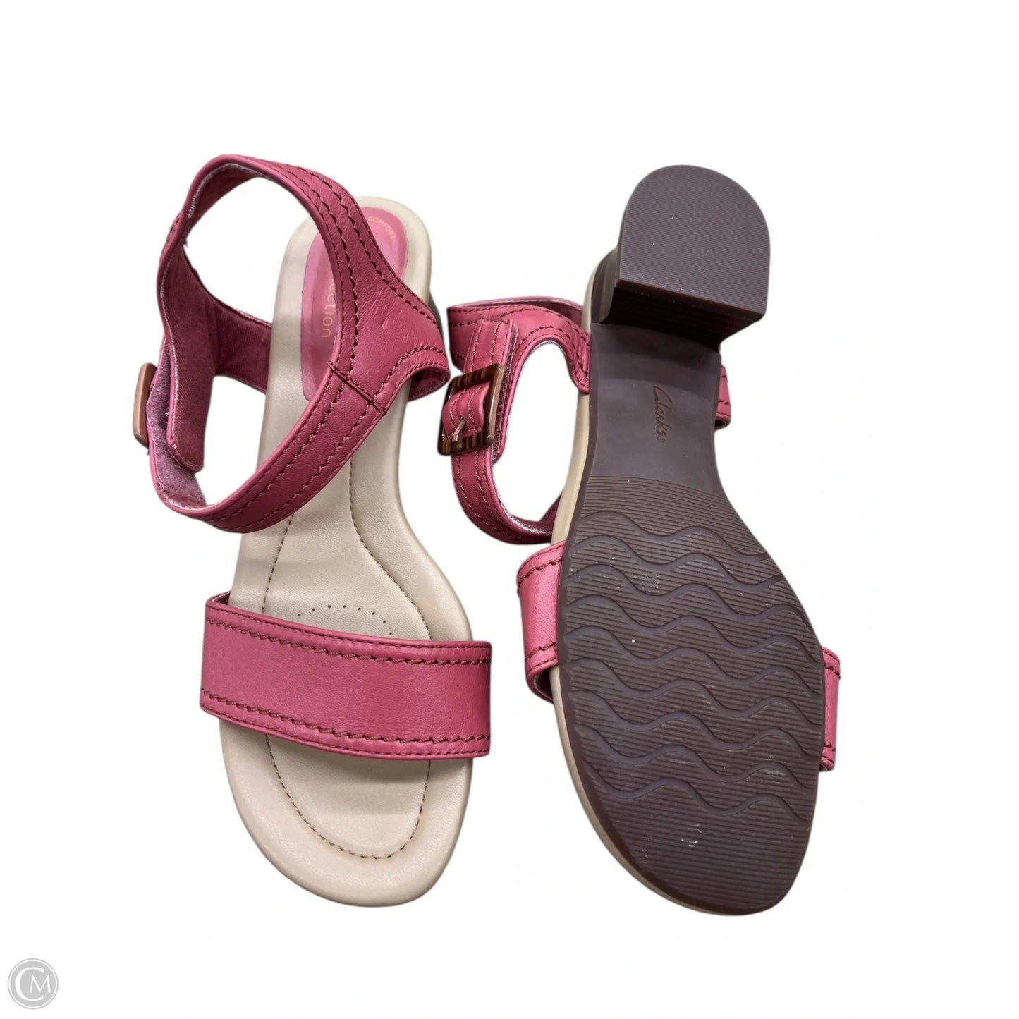 Sandals Heels Block By Clarks In Pink, Size: 8