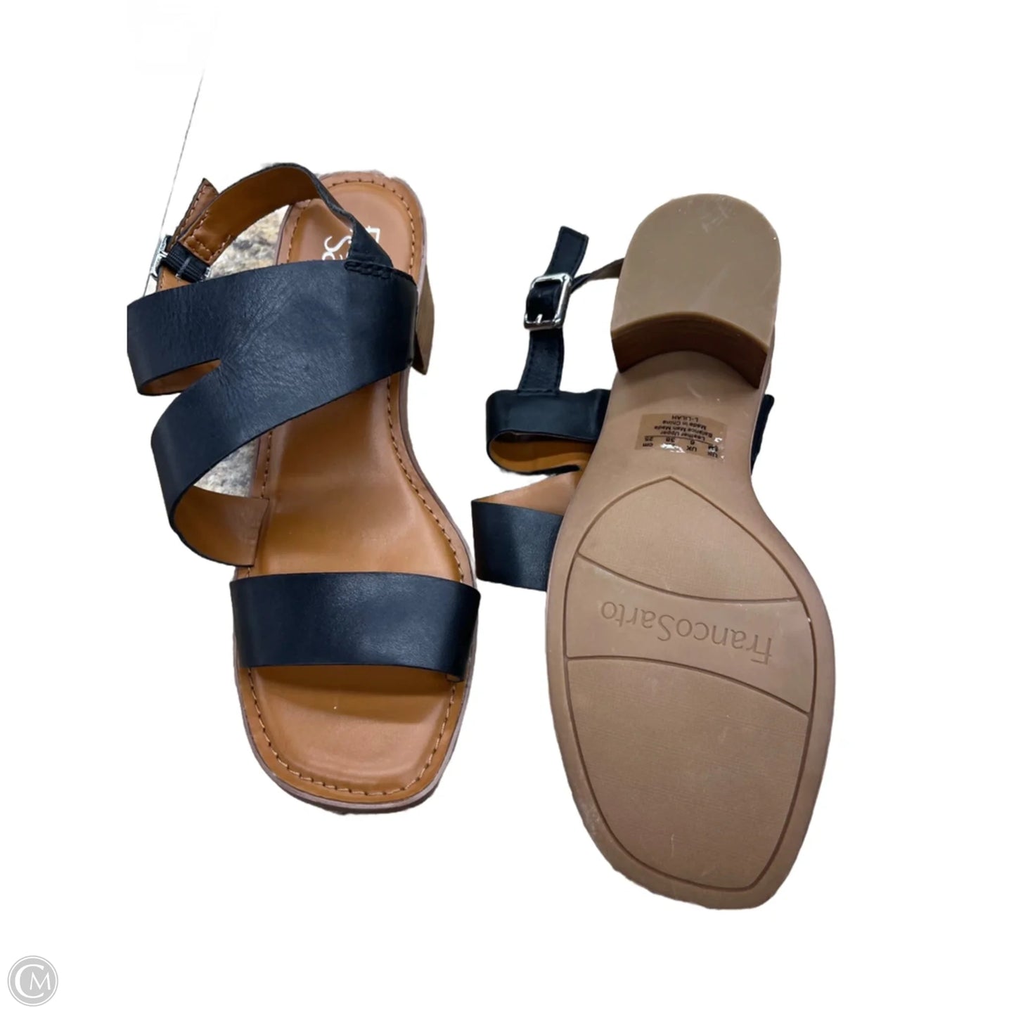 Sandals Heels Block By Franco Sarto In Black, Size: 8