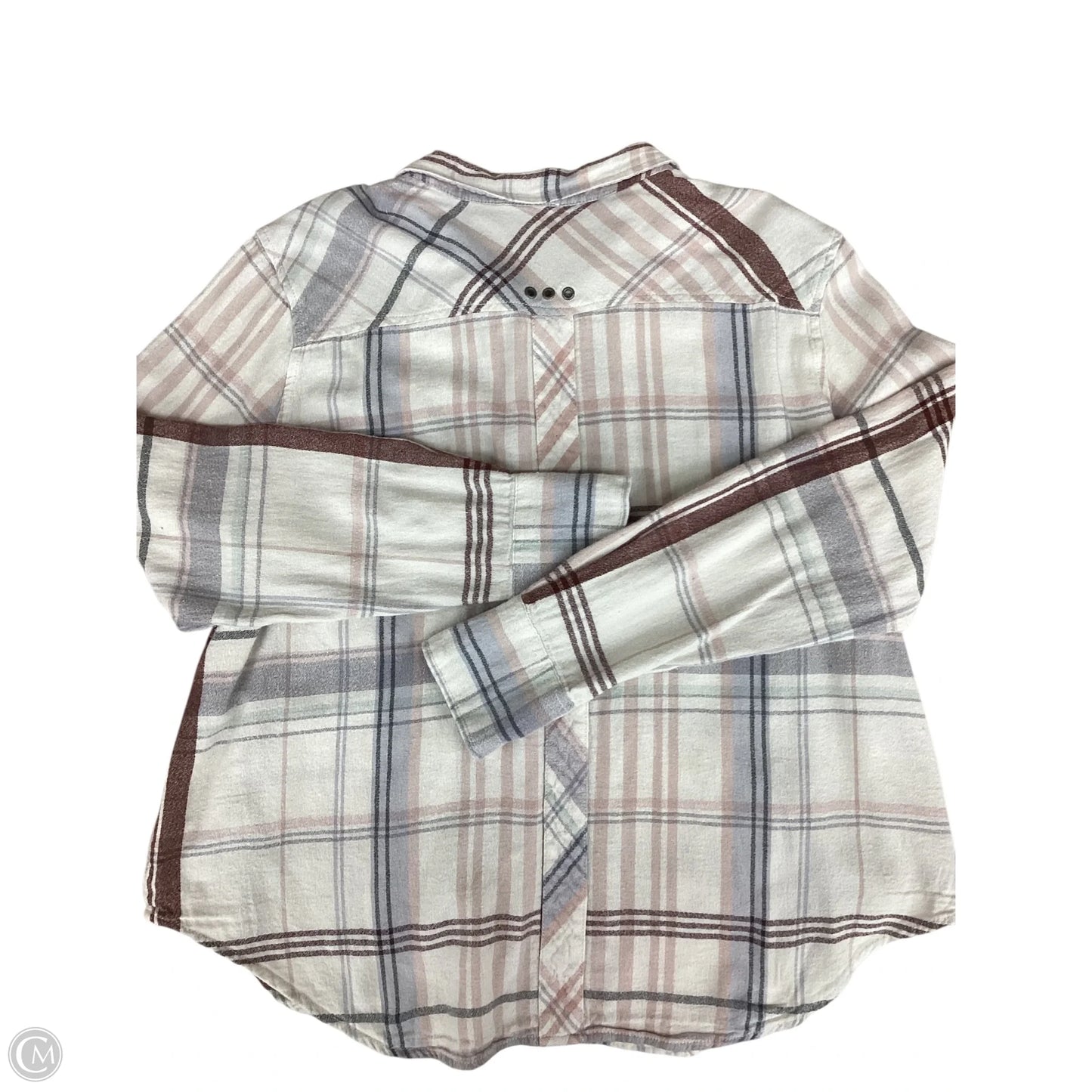 Top Long Sleeve By Free People In Plaid Pattern, Size: M