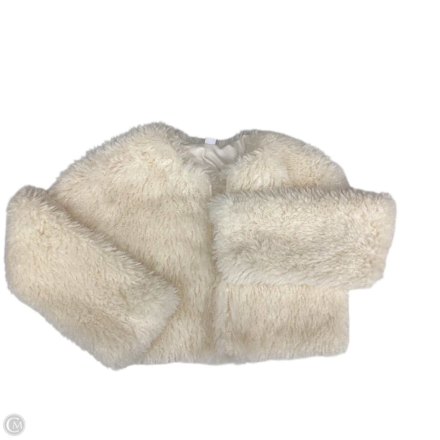 Jacket Faux Fur & Sherpa By Clothes Mentor In Cream, Size: L